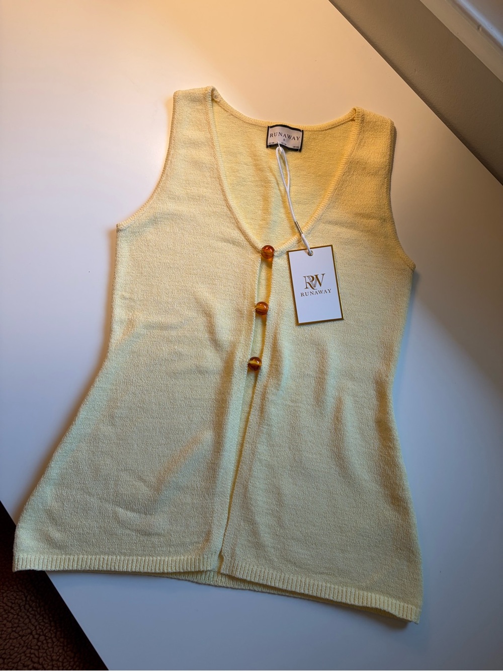 Runaway Yellow Sleeveless Knit Tank Top